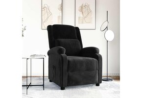 Verstelbare Fluwelen Fauteuil - Zwart - 34% Korting