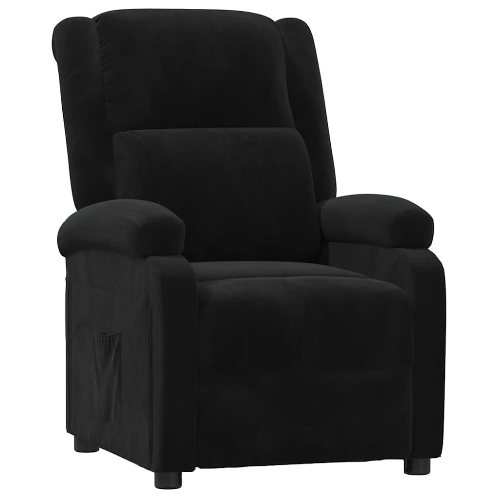 vidaXL Fauteuil verstelbaar fluweel zwart