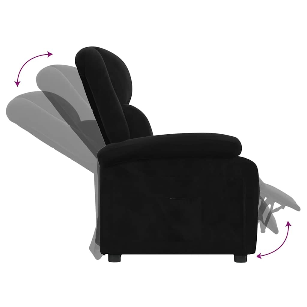 vidaXL Fauteuil verstelbaar fluweel zwart