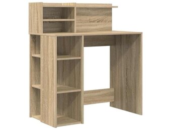 vidaXL Bureau Sonoma Eiken Bewerkt hout 90 x 48 x 101,5 cm
