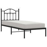vidaXL Bedframe met hoofdbord metaal zwart 90x190 cm