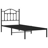 vidaXL Bedframe met hoofdbord metaal zwart 90x190 cm