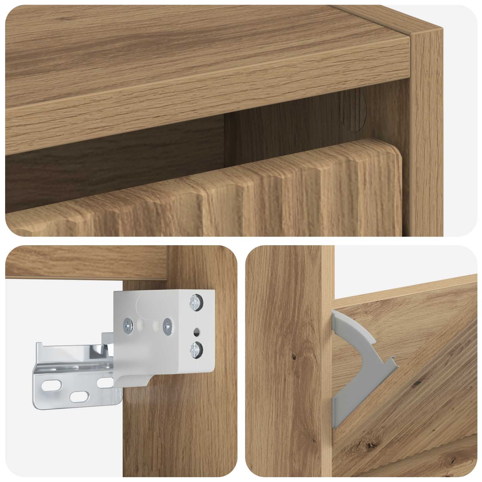 vidaXL Wandgemonteerde Schoenkast ARNHEM 71 x 17 x 43 cm Bewerkt hout