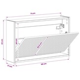 vidaXL Wandgemonteerde Schoenkast ARNHEM 71 x 17 x 43 cm Bewerkt hout