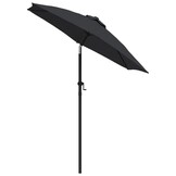 vidaXL Parasol 200x224 cm aluminium zwart