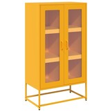 vidaXL Hoge kast 68x39x123 cm staal mosterdgeel
