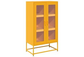 Hoge Kast Staal Mosterdgeel - 34% Korting!