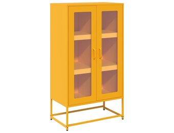 vidaXL Hoge kast 68x39x123 cm staal mosterdgeel