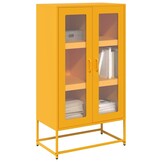vidaXL Hoge kast 68x39x123 cm staal mosterdgeel