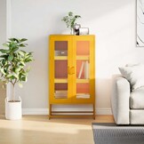 vidaXL Hoge kast 68x39x123 cm staal mosterdgeel