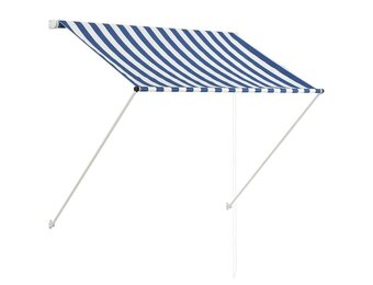vidaXL Luifel uittrekbaar 100x150 cm blauw en wit