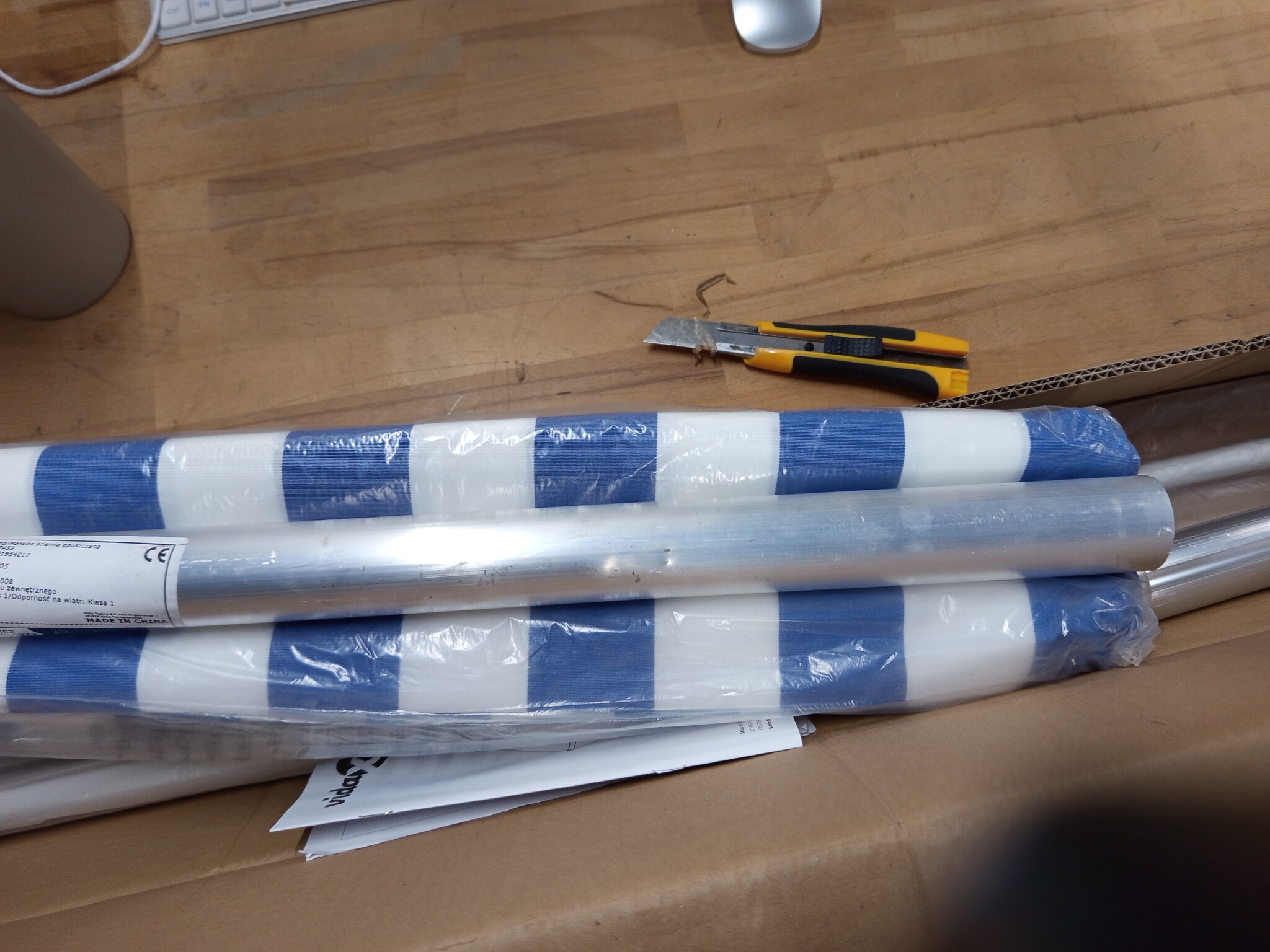 vidaXL Luifel uittrekbaar 100x150 cm blauw en wit