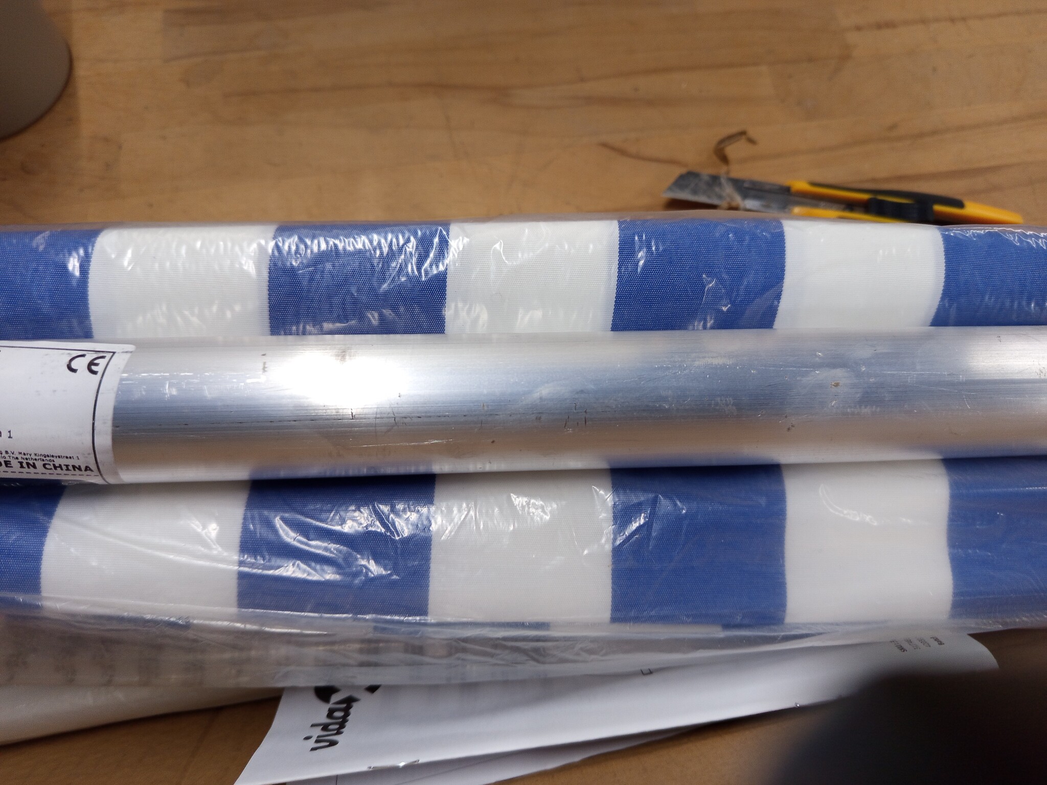 vidaXL Luifel uittrekbaar 100x150 cm blauw en wit