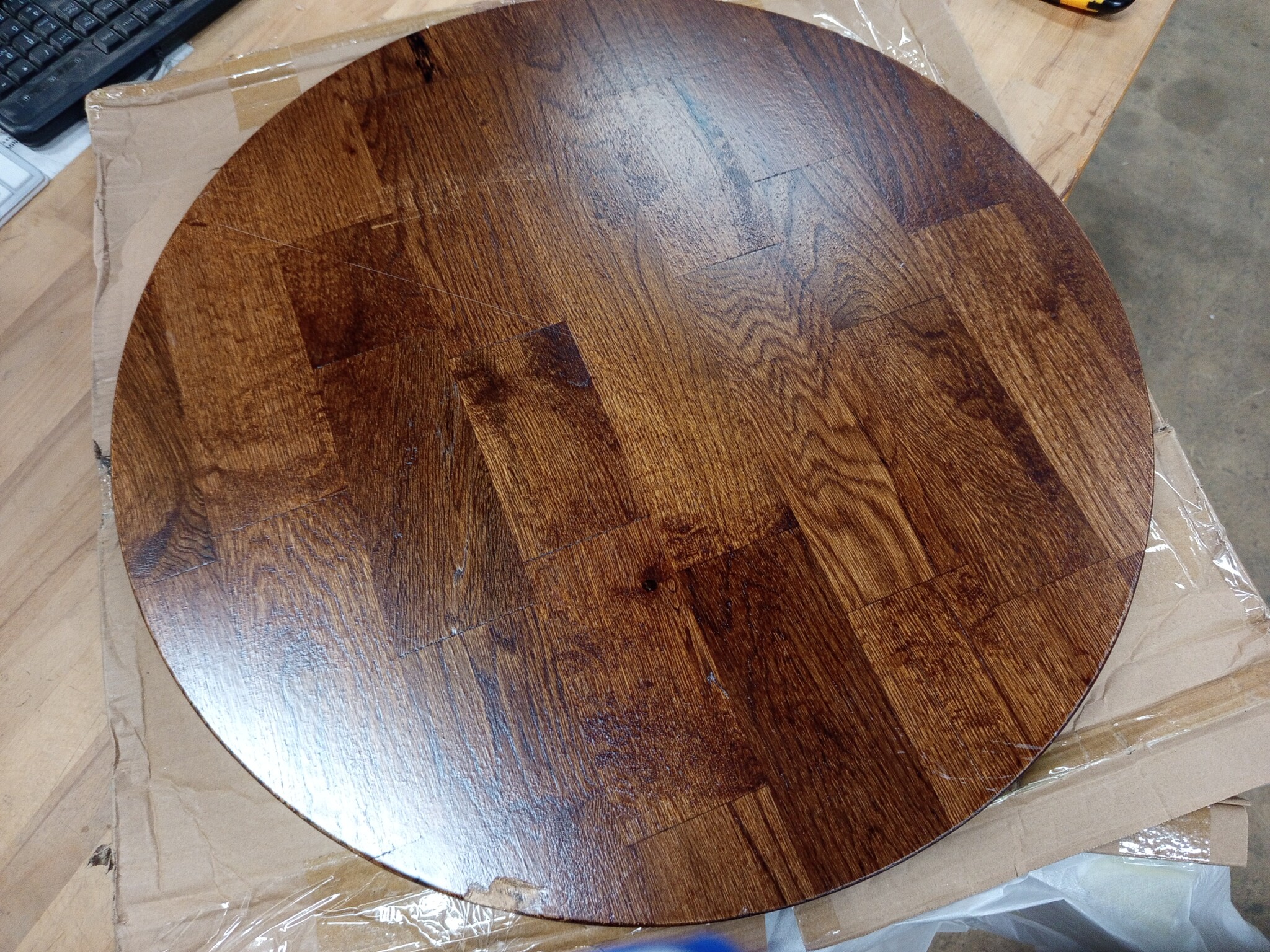 vidaXL Tafelblad Anders Lichtbruin Ø 60 x 2.5 cm Massief eikenhout
