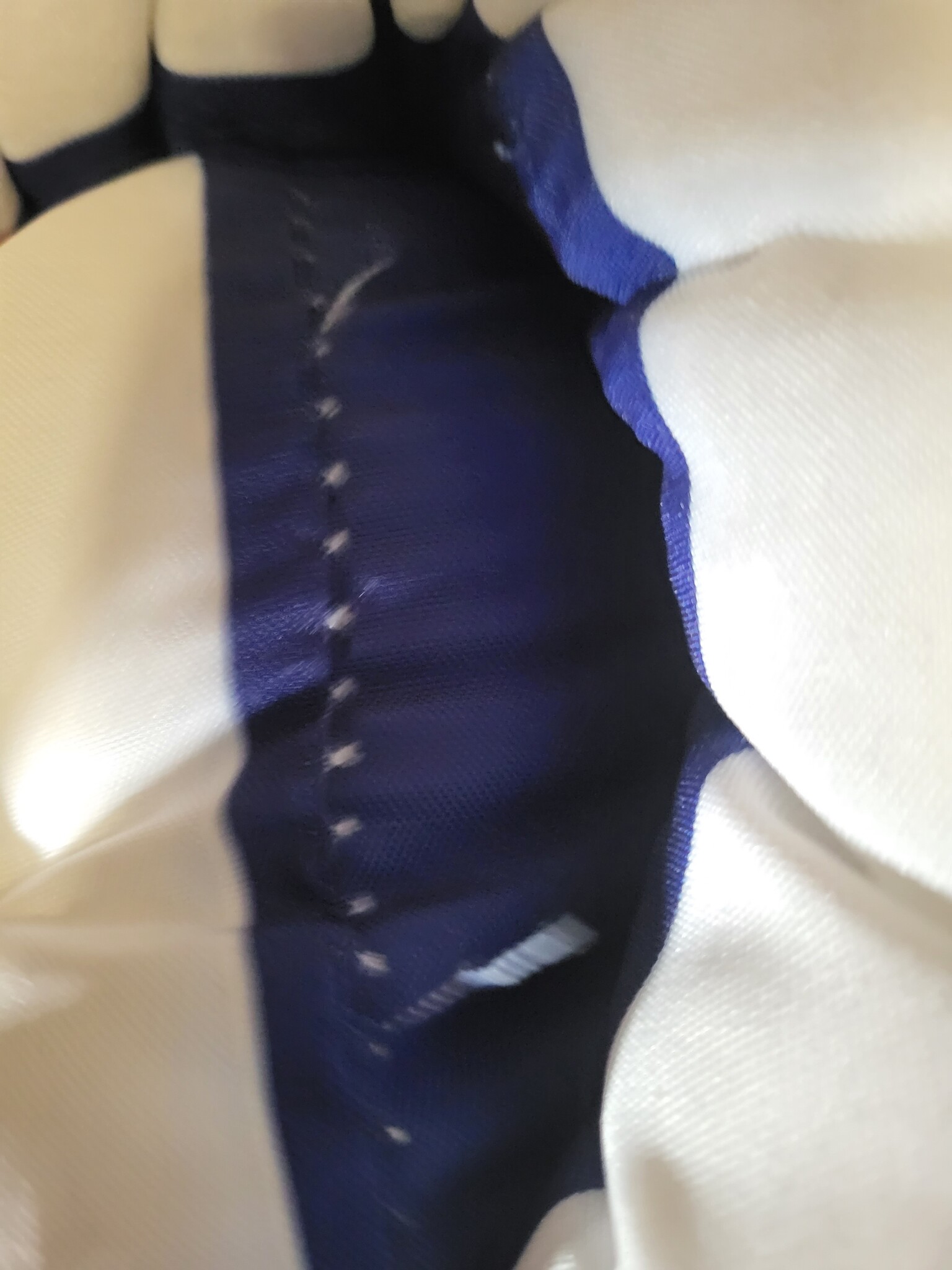 vidaXL Buiten Kussen 2 st Stof Blauw en Wit 120 x 50 x 7 cm