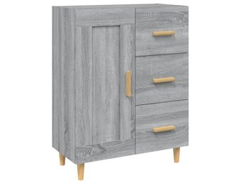 vidaXL Dressoir 69,5x34x90 cm bewerkt hout grijs sonoma eikenkleurig