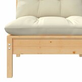 vidaXL Loungeset Grenenhout Crèmekleurig - 3 Delig (34% Korting)