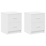 vidaXL Nachtkastjes 2 st met 2 lades 40x36x50 cm wit