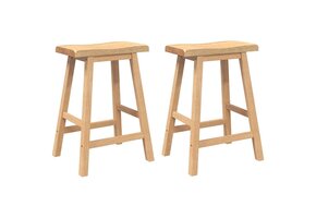 Barkrukken Massief Hout Rubber (2 stuks) - 34% Korting