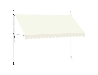 vidaXL Luifel handmatig uittrekbaar 400 cm crème