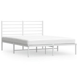 vidaXL Bedframe met hoofdbord metaal wit 120x200 cm