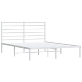vidaXL Bedframe met hoofdbord metaal wit 120x200 cm