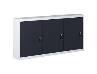 vidaXL Gereedschapskast voor aan de wand metaal grijs en zwart