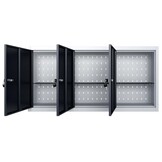 vidaXL Gereedschapskast voor aan de wand metaal grijs en zwart
