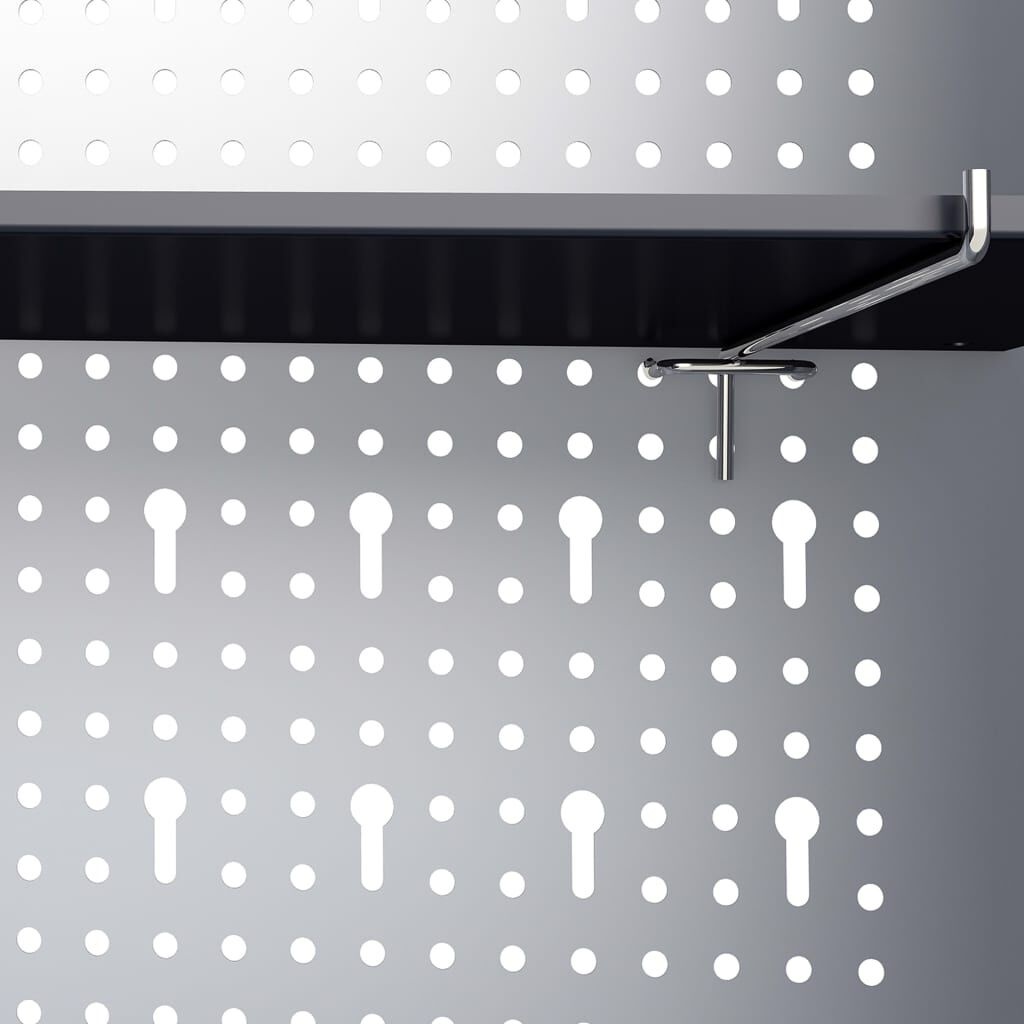vidaXL Gereedschapskast voor aan de wand metaal grijs en zwart