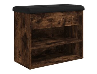 vidaXL Schoenenbankje 62x32x50 cm bewerkt hout gerookt eikenkleurig