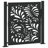 vidaXL Poort met golfontwerp 100x100 cm staal zwart