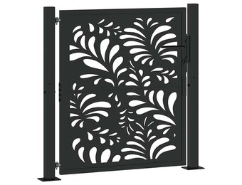 vidaXL Poort met golfontwerp 100x100 cm staal zwart