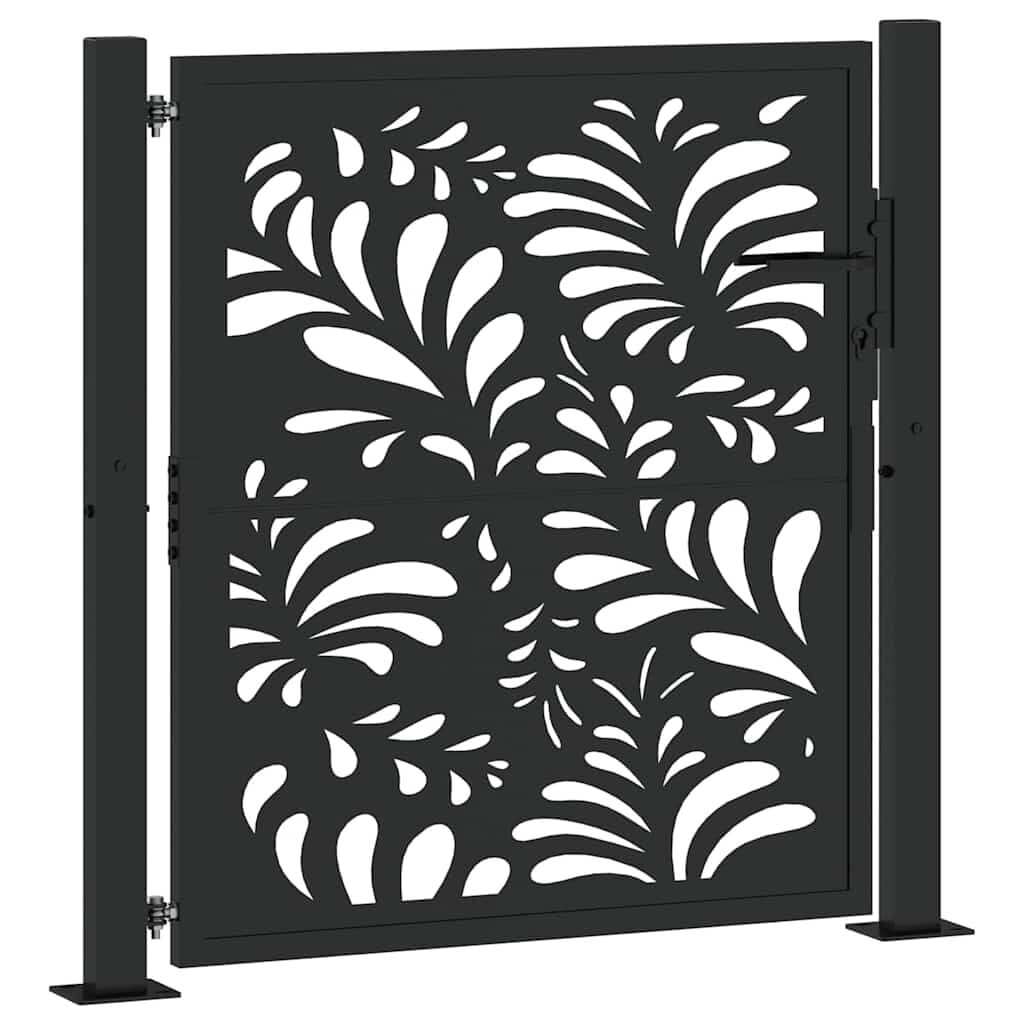 vidaXL Poort met golfontwerp 100x100 cm staal zwart