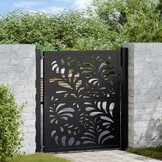 vidaXL Poort met golfontwerp 100x100 cm staal zwart
