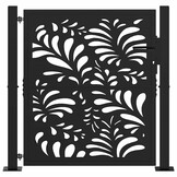 vidaXL Poort met golfontwerp 100x100 cm staal zwart