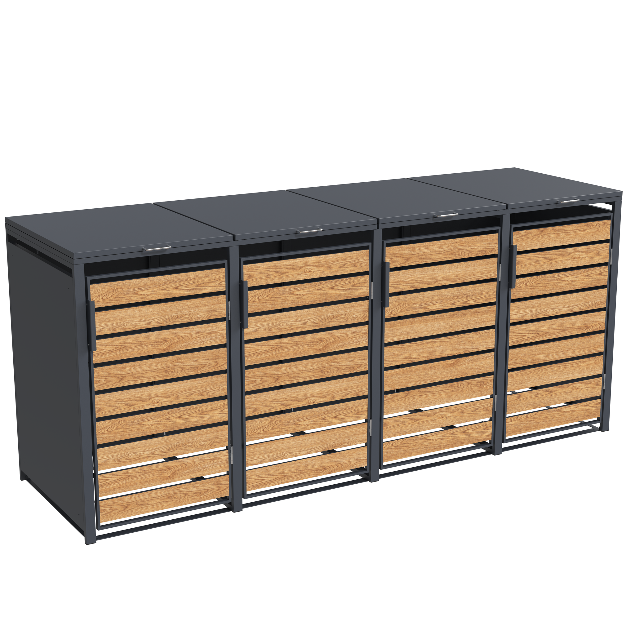 Container ombouw - 4 containers - 265x80x116cm - houtlook