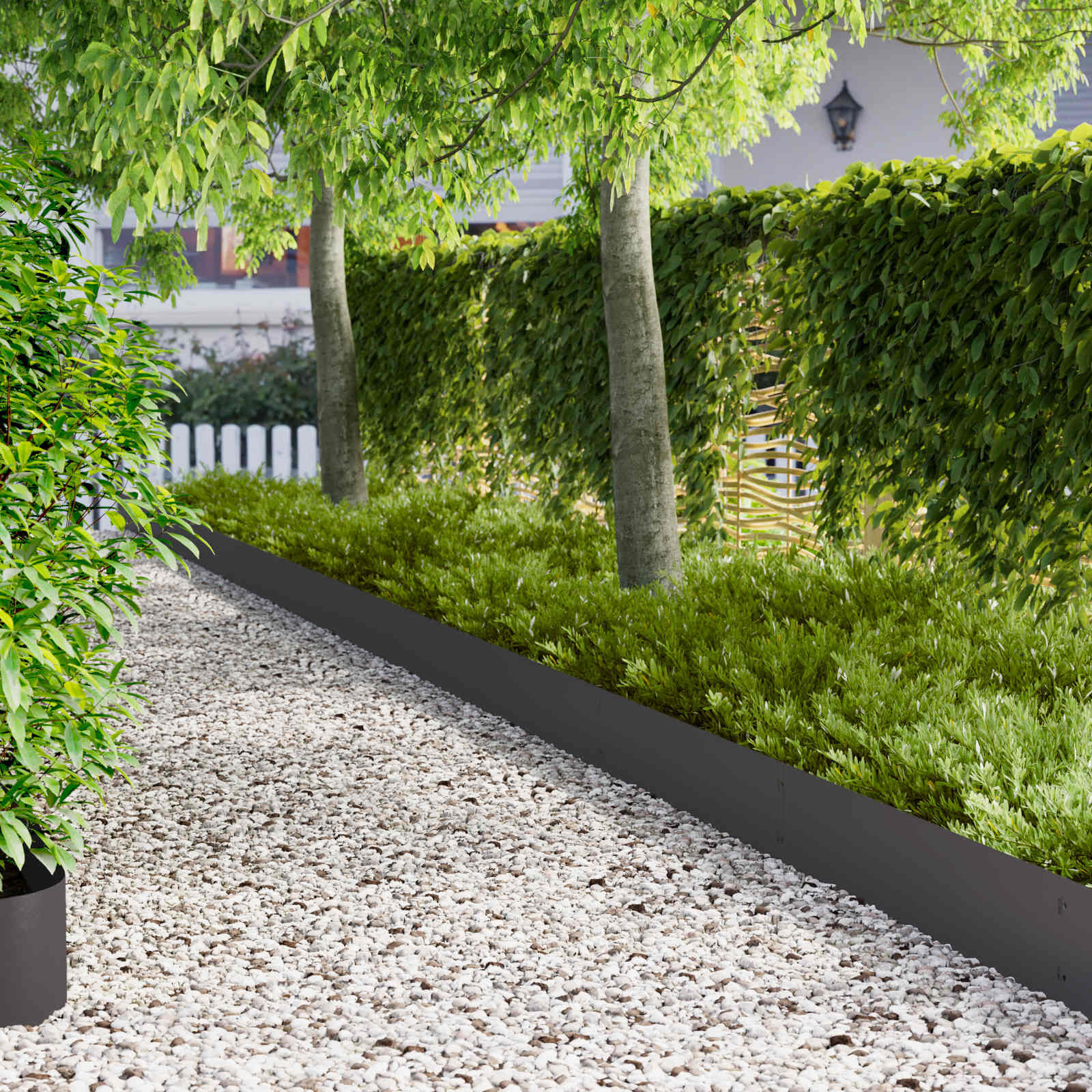 vidaXL Gazonrand 20 st 103 x 25 cm Steel Zwart