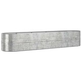 vidaXL Plantenbak 368x80x68 cm gegalvaniseerd staal zilverkleurig