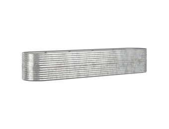 vidaXL Plantenbak 368x80x68 cm gegalvaniseerd staal zilverkleurig