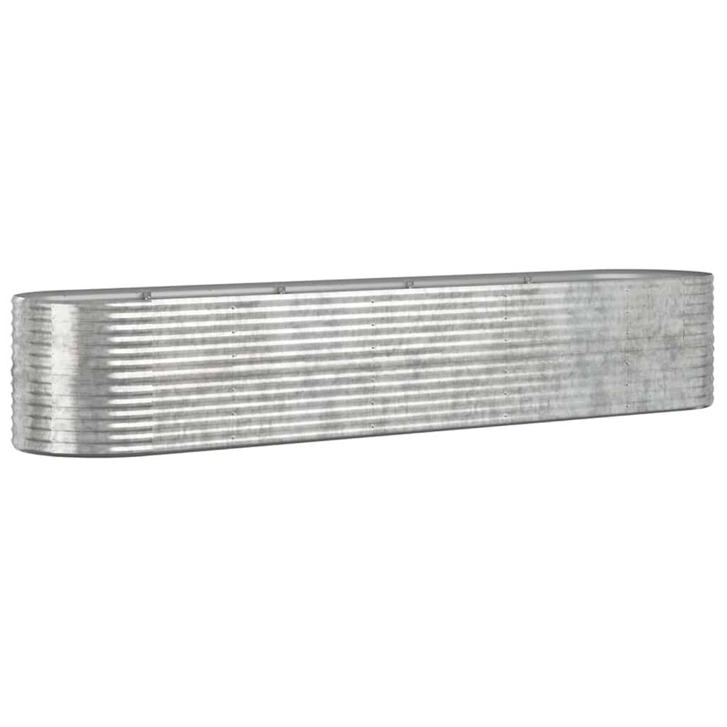 vidaXL Plantenbak 368x80x68 cm gegalvaniseerd staal zilverkleurig