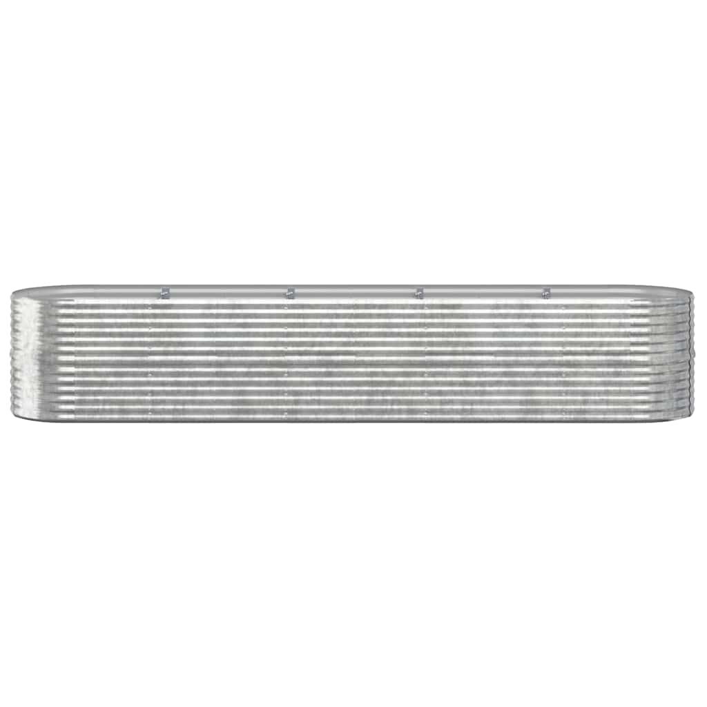 vidaXL Plantenbak 368x80x68 cm gegalvaniseerd staal zilverkleurig