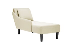 Chaise longue met kussen - Crème Fluweel (34% korting)