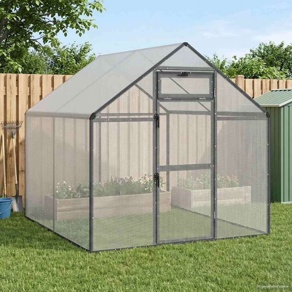vidaXL Vogelkooi Antracietkleurig 181,5 x 221 x 173,5 cm