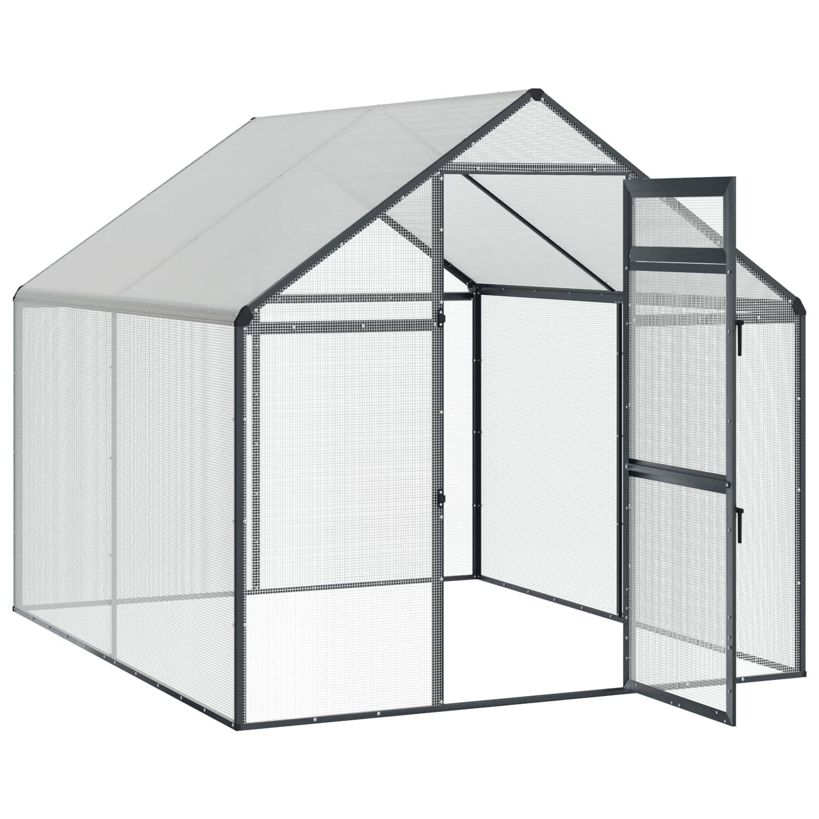 vidaXL Vogelkooi Antracietkleurig 181,5 x 221 x 173,5 cm