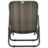 vidaXL Ligbed inklapbaar poly rattan grijs