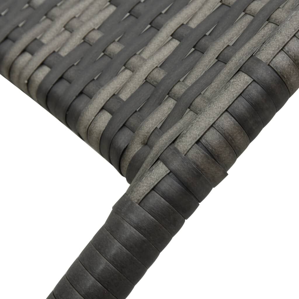 vidaXL Ligbed inklapbaar poly rattan grijs