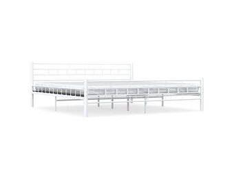 vidaXL Bedframe metaal wit 200x200 cm