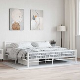 vidaXL Bedframe metaal wit 200x200 cm