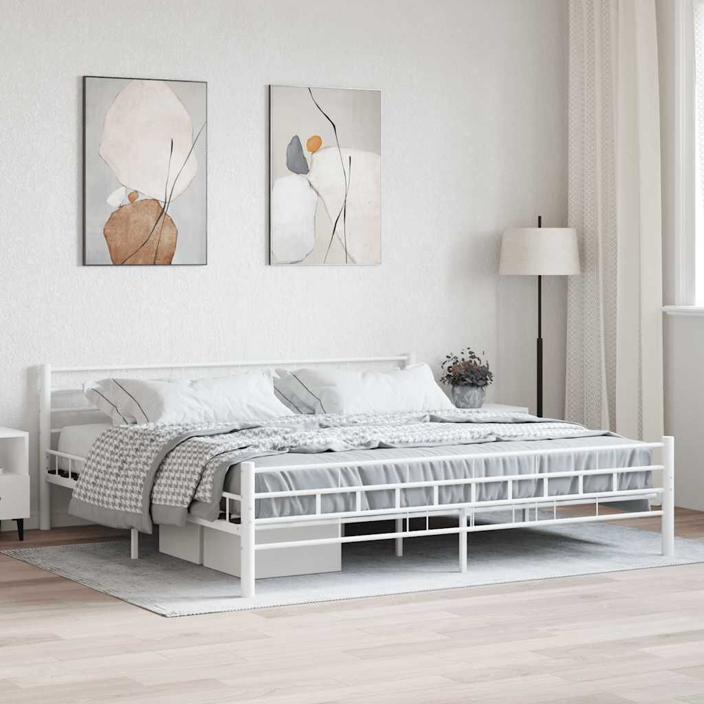 vidaXL Bedframe metaal wit 200x200 cm