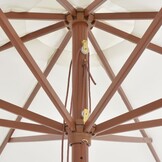 vidaXL Parasol met houten paal 350 cm zandwit